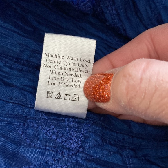 Coldwater Creek will men’s blue crinkle taffeta embroidered jacket button up - Picture 8 of 13